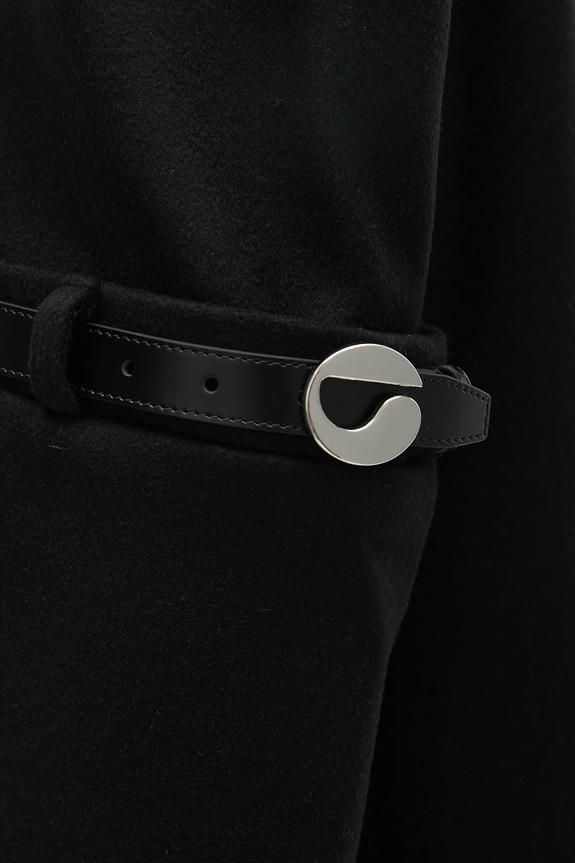 Coperni płaszcz z dodatkiem wełny Logo Belted COPM14F1011 czarny