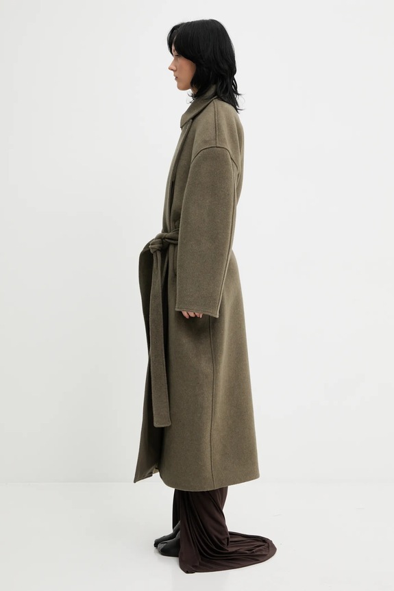 Пальто з додаванням вовни Our Legacy Court W4251CD зелений AW25