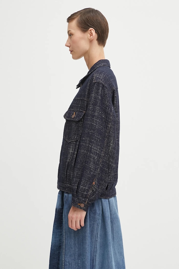 Visvim geacă de mătase 101x jkt 325105013001 bleumarin AW25