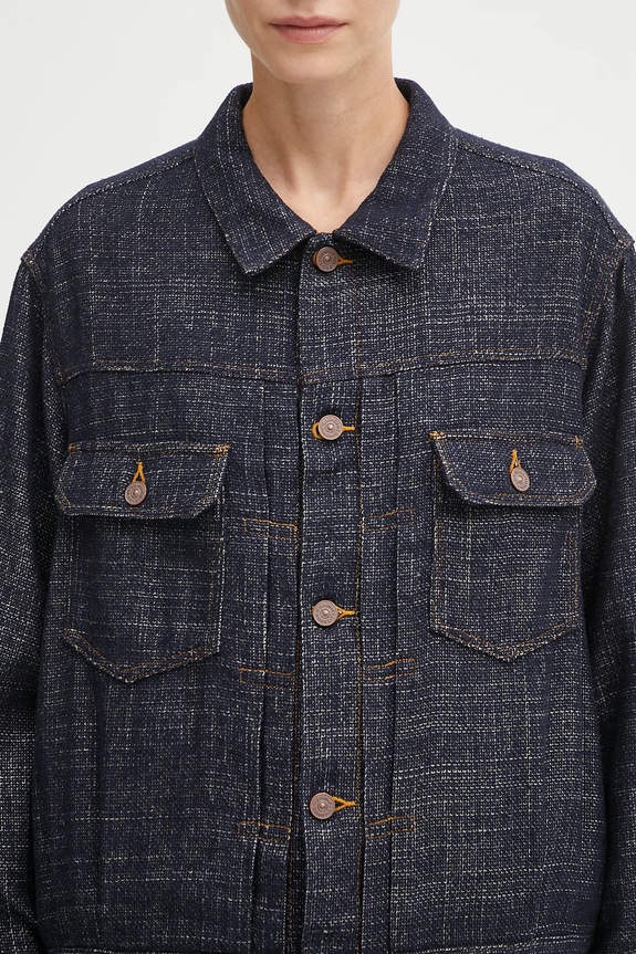 Visvim geacă de mătase 101x jkt bleumarin 325105013001