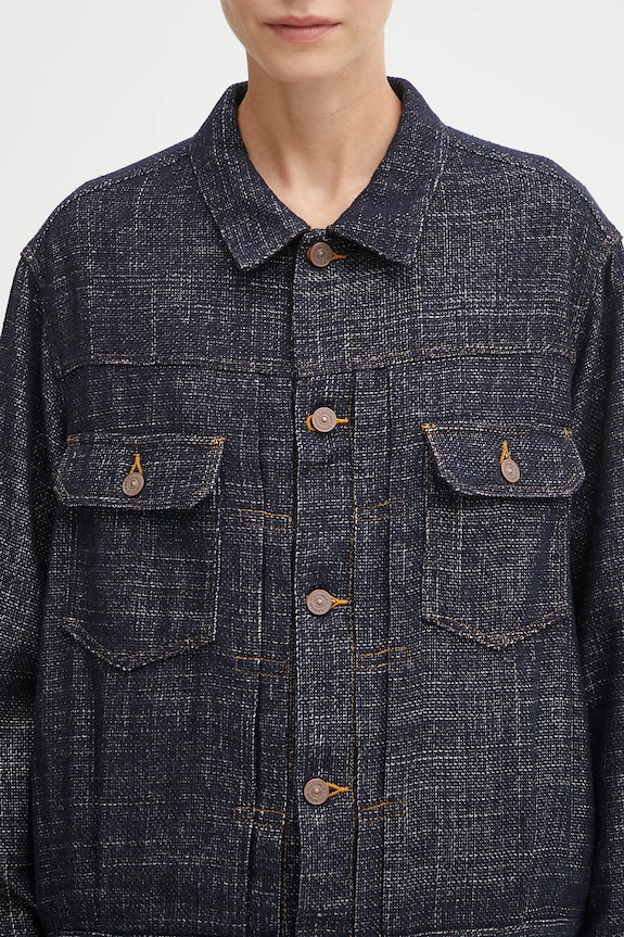 Visvim geacă de mătase 101x jkt bleumarin 325105013001