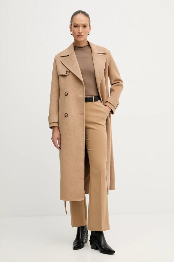 Pedro del Hierro płaszcz z dodatkiem wełny 7522237 brązowy AW25