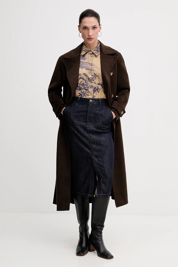 Kaput s dodatkom vune Pedro del Hierro 7522237 smeđa AW25