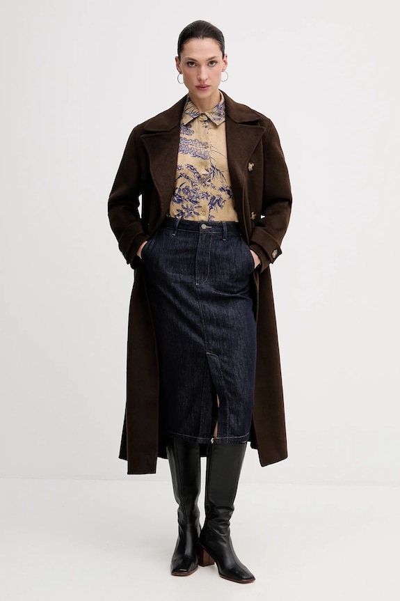 Kaput s dodatkom vune Pedro del Hierro 7522237 smeđa AW25