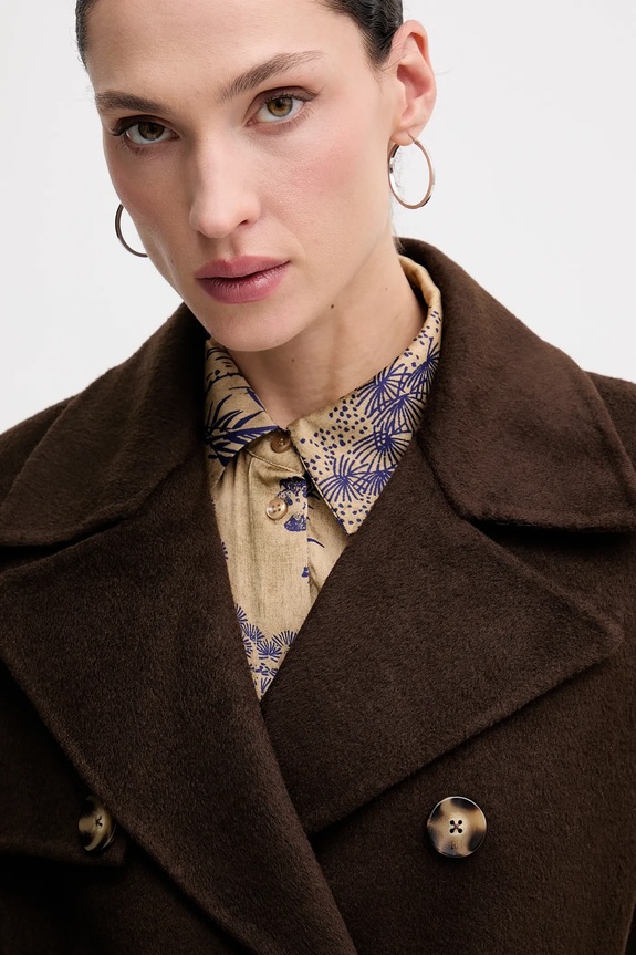 Kaput s dodatkom vune Pedro del Hierro smeđa 7522237