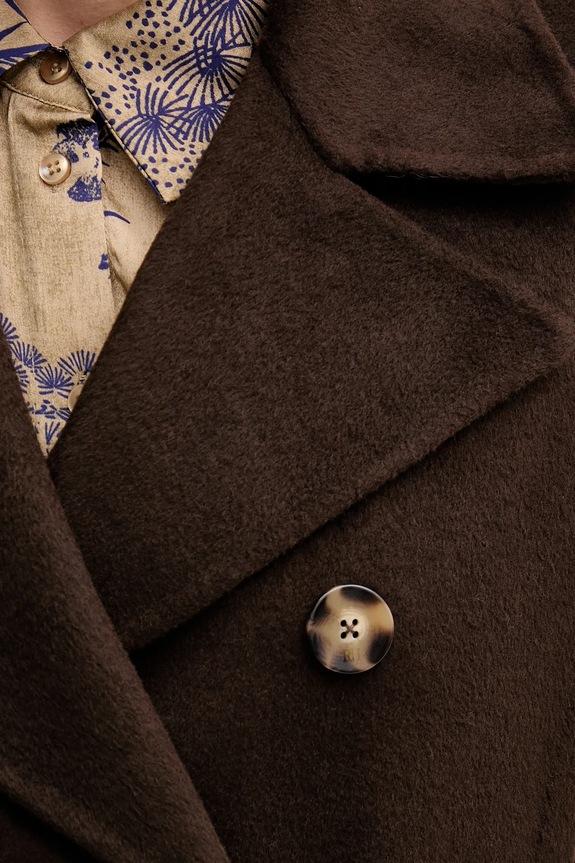 Kaput s dodatkom vune Pedro del Hierro 7522237 smeđa