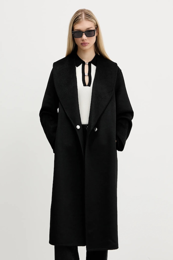 Vlnený kabát HUGO Mecami-1_DF 50546753 čierna AW25