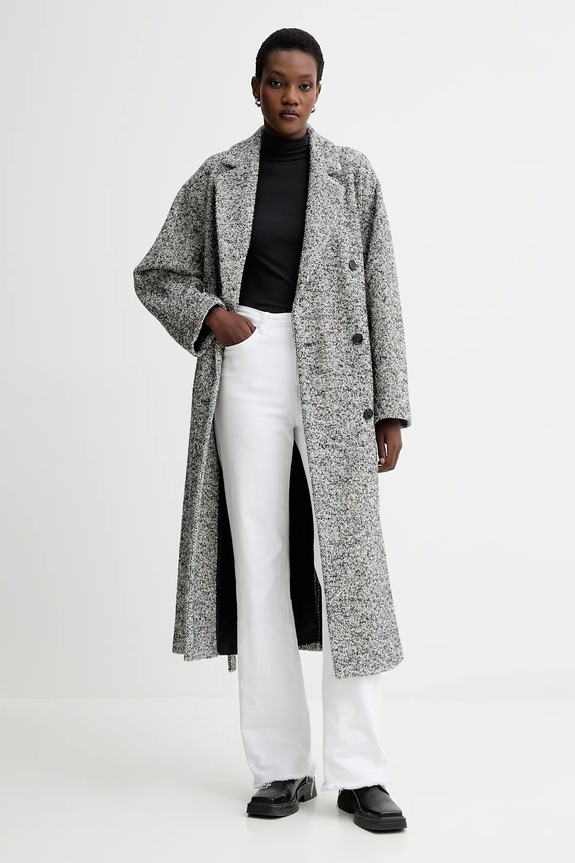 Marc O'Polo płaszcz z dodatkiem wełny 509017671133 czarny AW25
