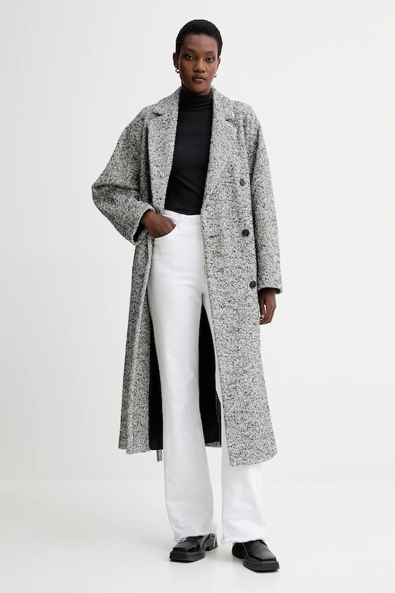 Marc O'Polo płaszcz z dodatkiem wełny 509017671133 czarny AW25