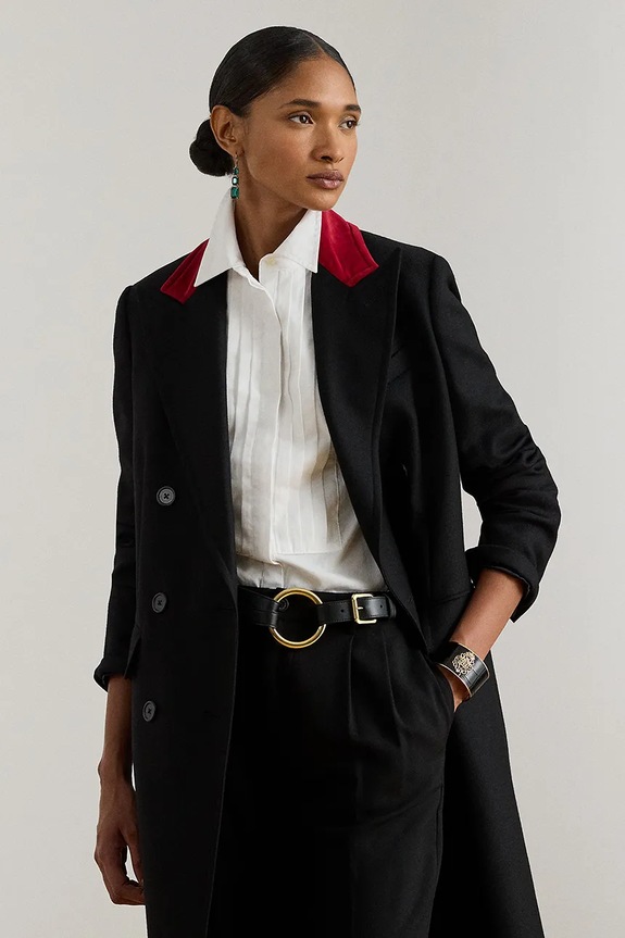 Ρούχα Μάλλινο παλτό Lauren Ralph Lauren 200979935 μαύρο