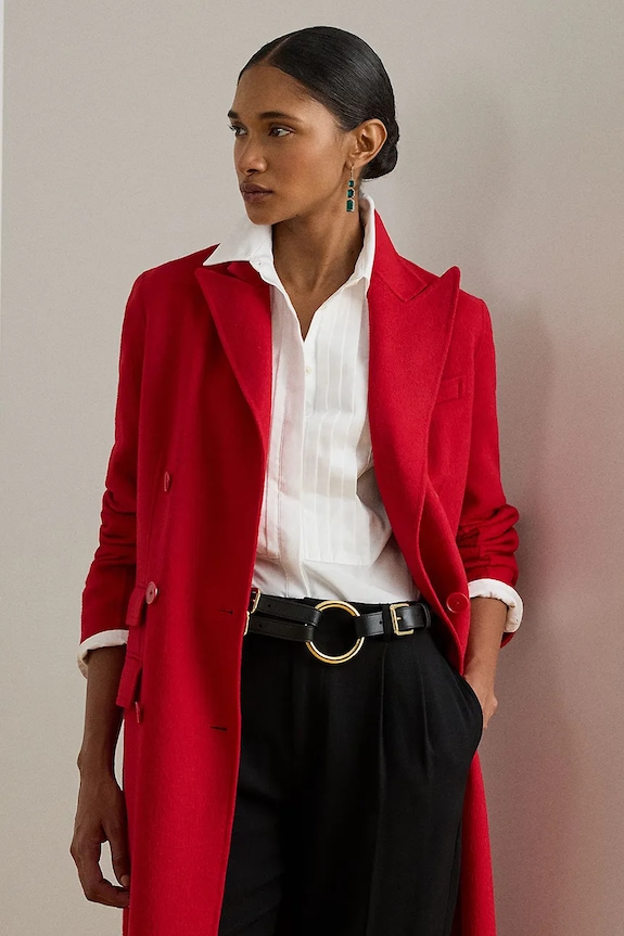 Ρούχα Παλτό με προσθήκη μαλλιού Lauren Ralph Lauren 200979933 κόκκινο