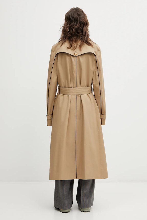 Odzież Wales Bonner płaszcz bawełniany Gates Crombie Coat UA25CO02.CO13.801 beżowy