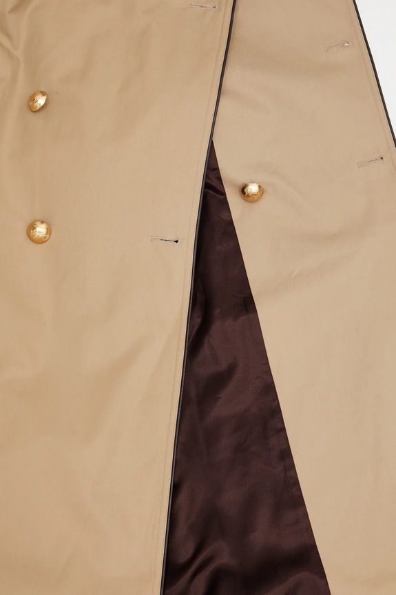 Wales Bonner płaszcz bawełniany Gates Crombie Coat UA25CO02.CO13.801 beżowy