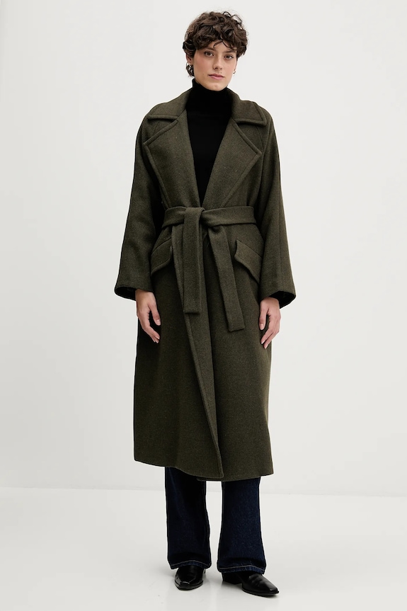 Sandro Ferrone cappotto con lana senza verde S18YBFRADA