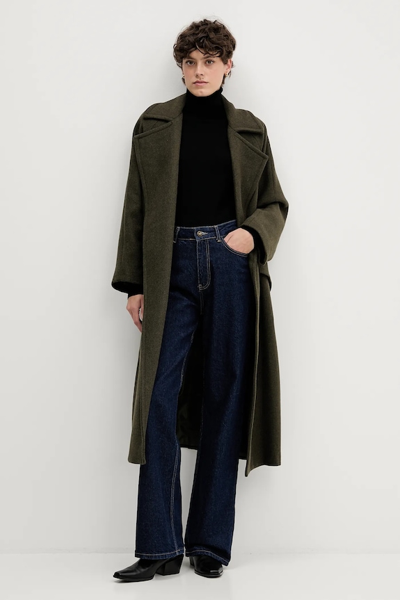 Sandro Ferrone cappotto con lana S18YBFRADA verde AW25