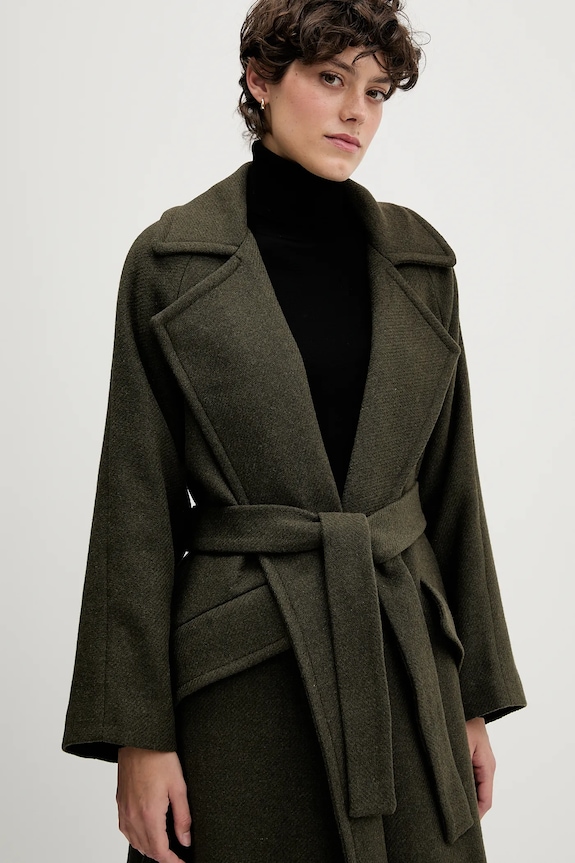 Παλτό με προσθήκη μαλλιού Sandro Ferrone πράσινο S18YBFRADA