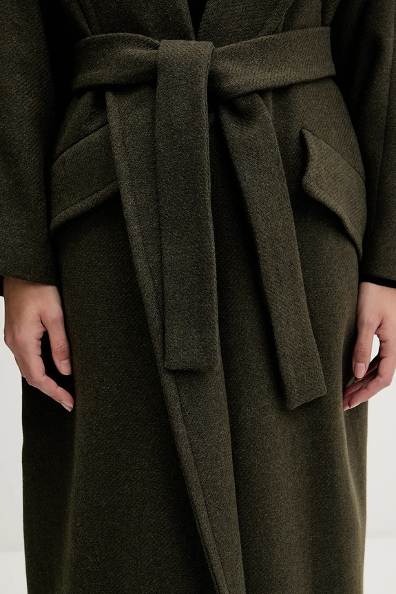 Sandro Ferrone cappotto con lana S18YBFRADA verde