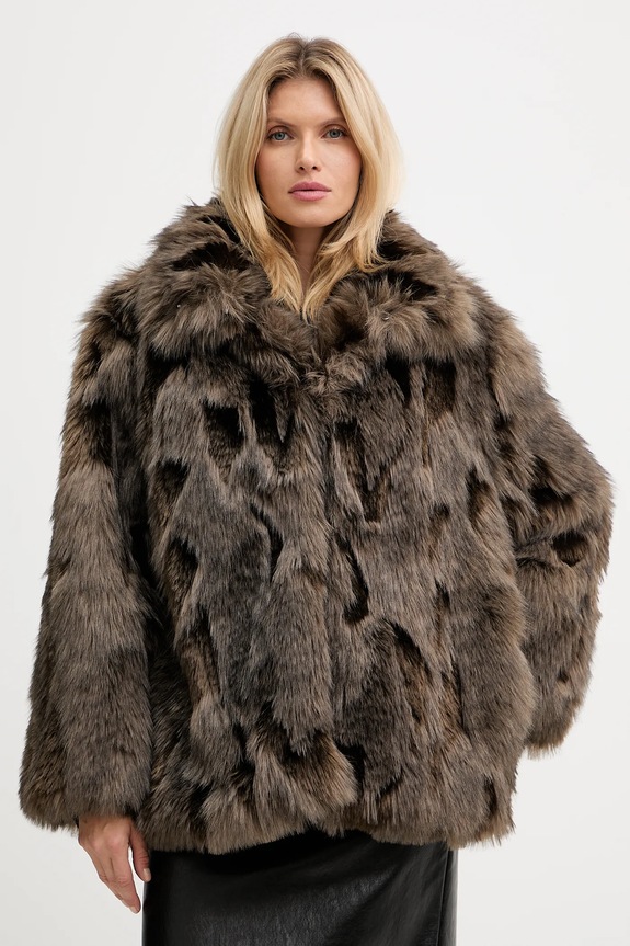 Παλτό Haveone oversize καφέ KMA.P042