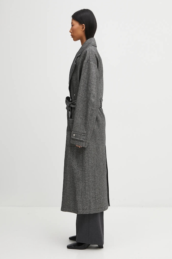Fiorucci cappotto con lana Herringbone Maxi W25FWOCO001PL01GY01 nero AW25