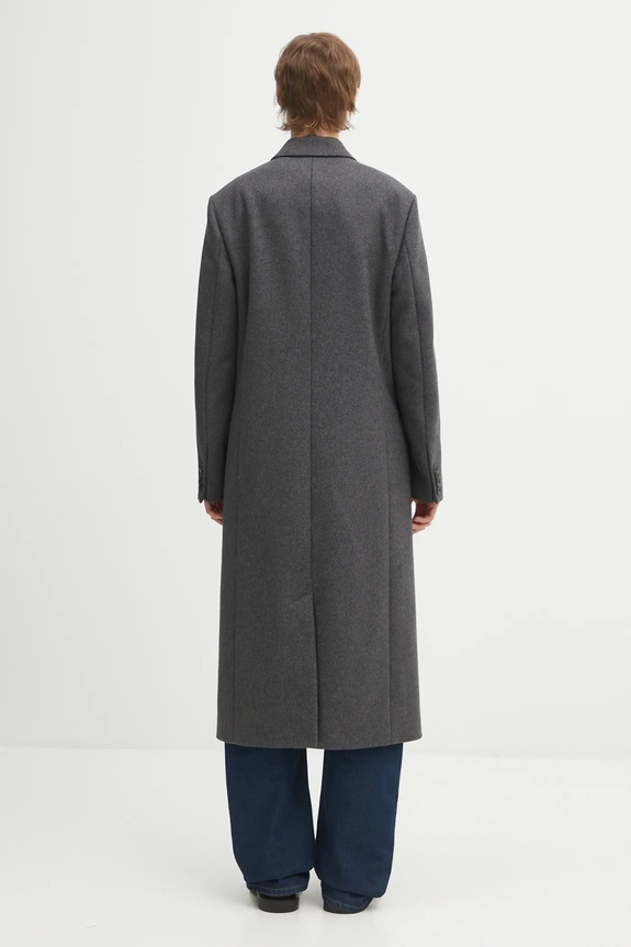 Одежда Пальто с добавлением шерсти Sporty & Rich Signature Logo Structured Wool OW05064326GY11 серый