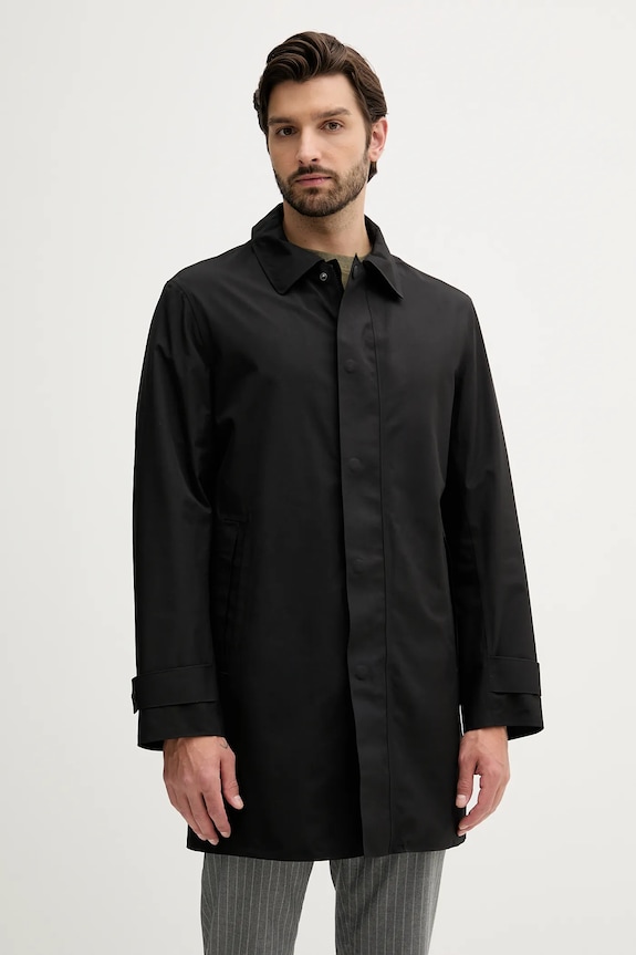 BOSS palton P-Jared-GoreTex-253F cu captuseala negru 50543262
