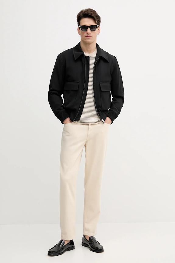 Куртка з домішкою вовни BOSS H-Charly-253 50547088 чорний AW25