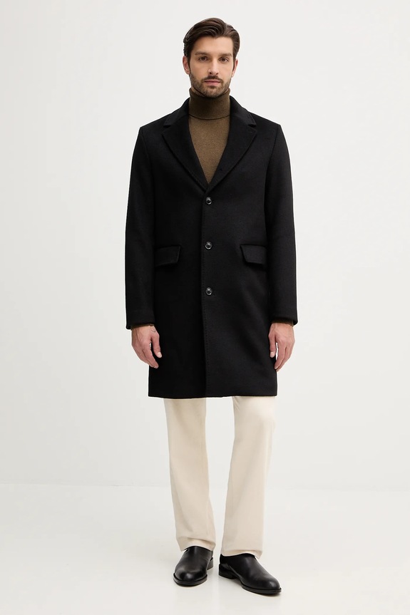 Sisley palton cu captuseala negru 2VLPSN041