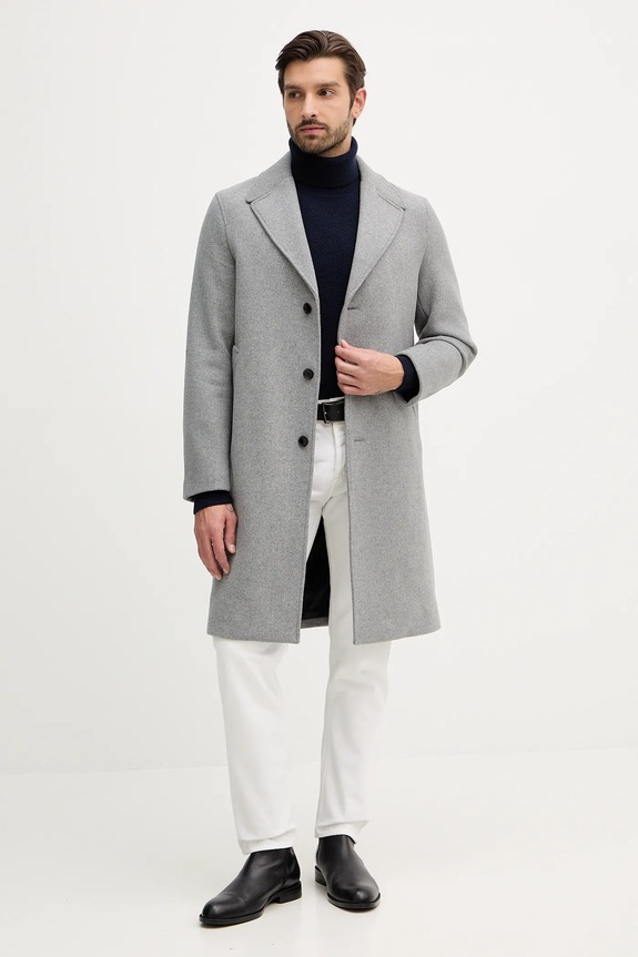 Sisley haină din amestec de lână 2UHZSN044 gri AW25