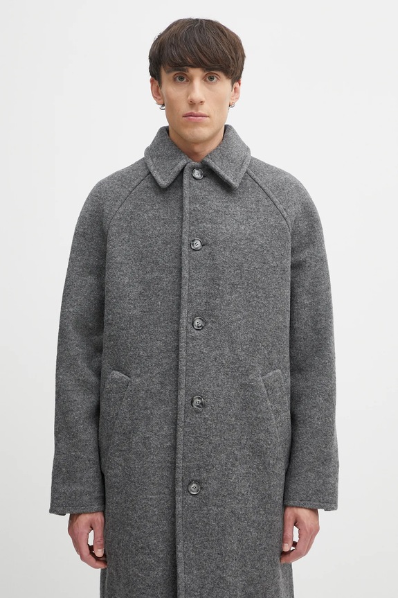 Vlnený kabát A.P.C. manteau gaston sivá WVBEH.H01516