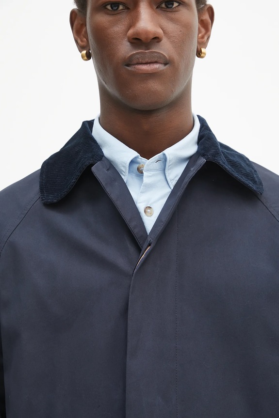 A.P.C. cotton coat mac gaspard navy COHIL.M01548