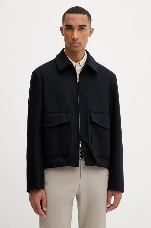 Jakna s vunom BARENA VENEZIA Capospalla Magan bez tople podstave mornarsko plava CSU5234.444