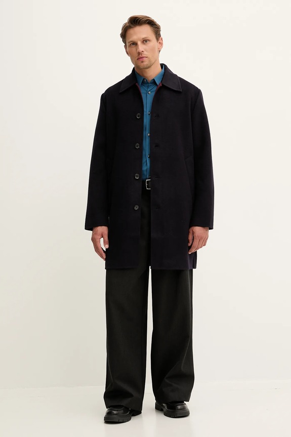 PS Paul Smith płaszcz z wełną M2R.667Z.T22484 granatowy AW25