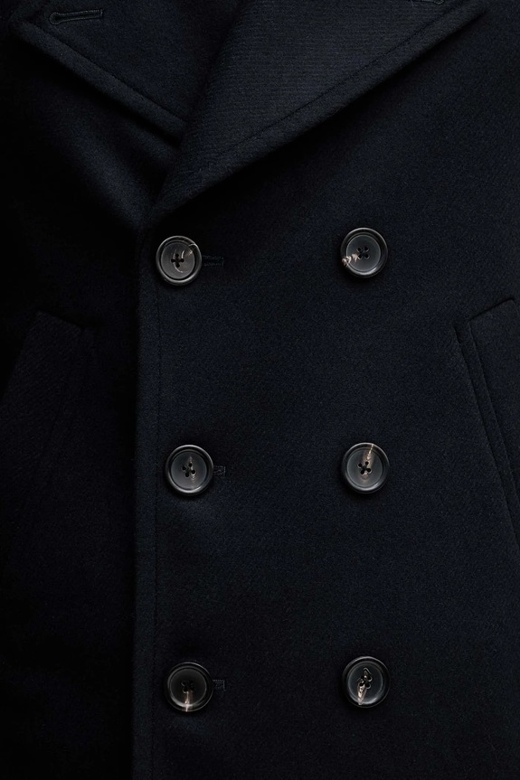 PS Paul Smith cappotto con lana M2R.597T.T21059 blu navy