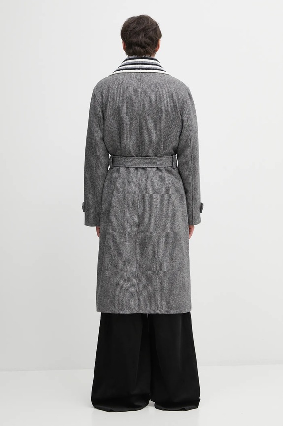 Одяг Вовняне пальто Drôle de Monsieur Le Manteau Tweed I.CT147.WV014 сірий