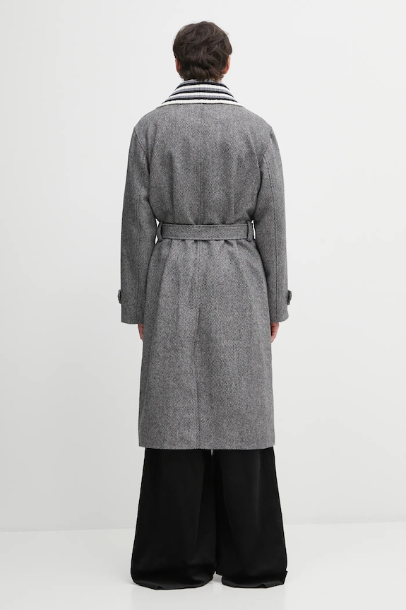 Одяг Вовняне пальто Drôle de Monsieur Le Manteau Tweed I.CT147.WV014 сірий