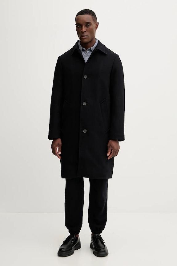Kabát s příměsí vlny Armani Exchange XM001121.AF18943 námořnická modř AW25