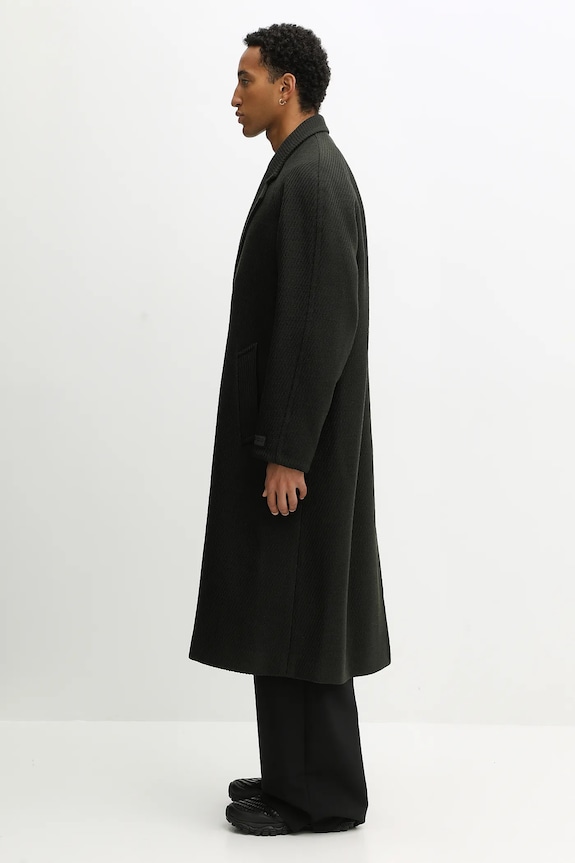 Палто с вълна Kenzo Wrap FF65MA0529PM зелен AW25