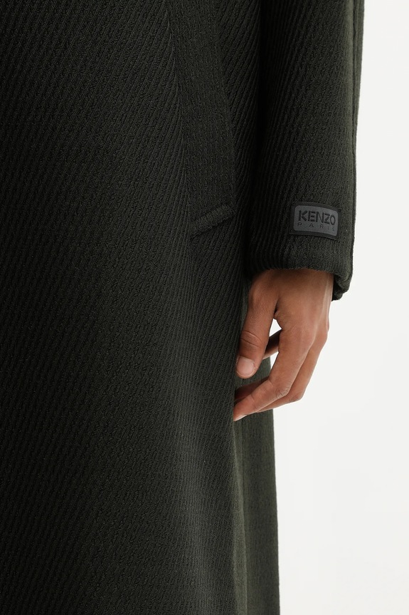 Палто с вълна Kenzo Wrap FF65MA0529PM зелен
