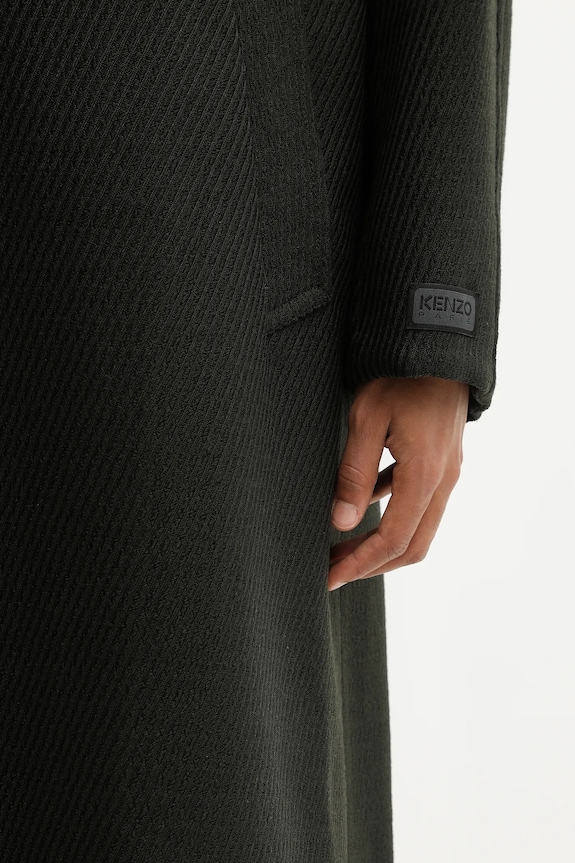 Палто с вълна Kenzo Wrap FF65MA0529PM зелен