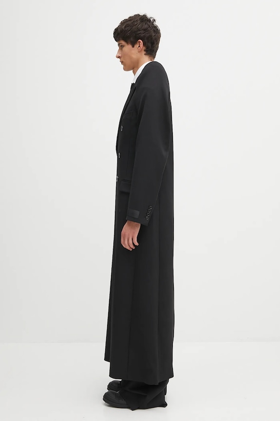 Пальто з вовною VETEMENTS Tight Shoulder Tailored UH76TC900B чорний AW25
