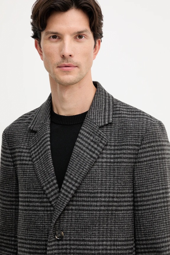Tommy Hilfiger płaszcz z dodatkiem wełny MW0MW40769 czarny