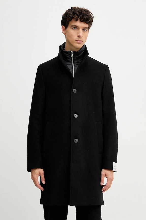 Παλτό με προσθήκη μαλλιού Marc O'Polo χωρίς μόνωση μαύρο 529028871044