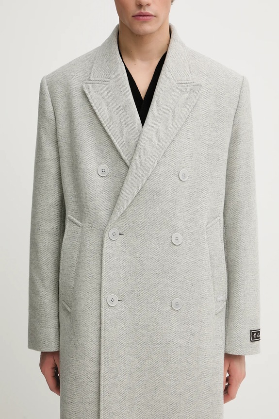 Lacoste cappotto con lana grigio BH5529