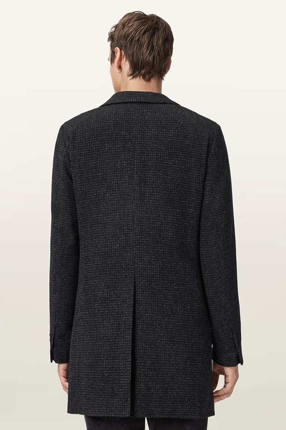 AllSaints płaszcz z dodatkiem wełny CASPIAN M023OD czarny AW25