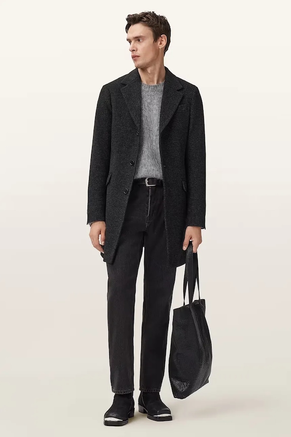 AllSaints płaszcz z dodatkiem wełny CASPIAN M023OD