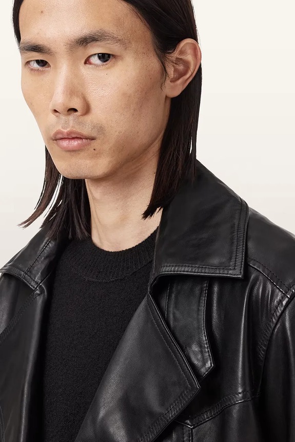 AllSaints bőr ballonkabát KELLETT fekete M026LD
