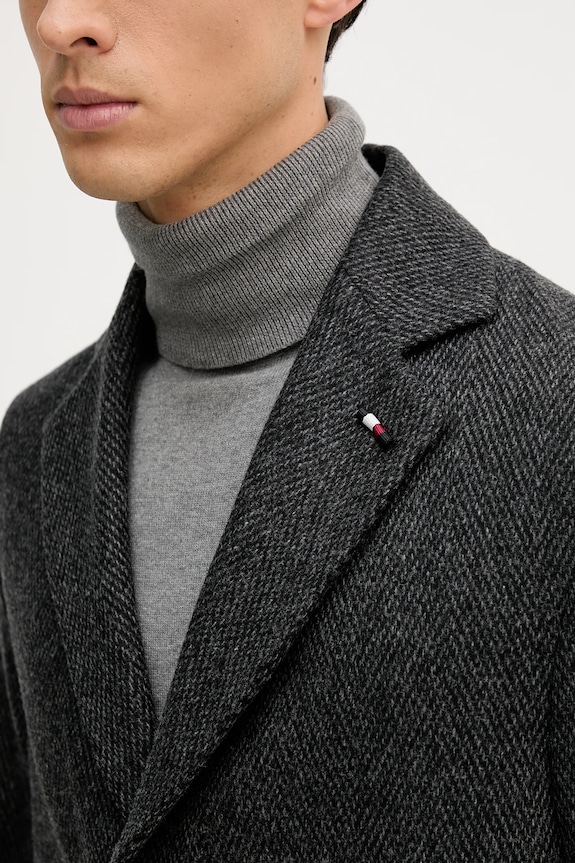 Tommy Hilfiger płaszcz z dodatkiem wełny FSTHL4027.FSTH604 szary