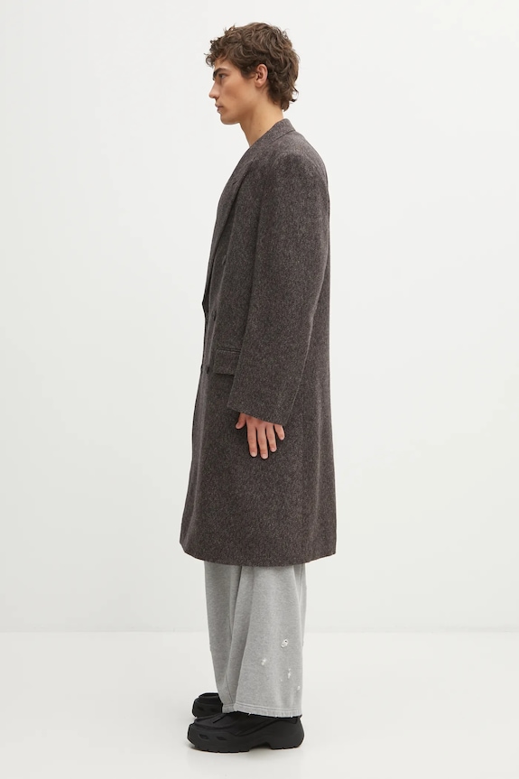 Wales Bonner płaszcz wełniany Mayfair Coat MA25CO09.WO02.903 brązowy AW25