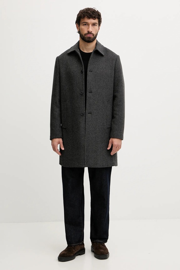 United Colors of Benetton cappotto con lana 2C4VUN06U grigio AW25