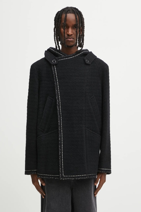 Kabát s příměsí vlny Ader Error COAT přechodné černá BO01FWCT0104BK